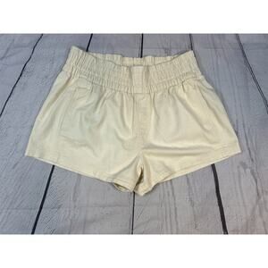 NWT Aerie Elastic Waist Shorts Women Large Beige Cream Cotton Blend Casual